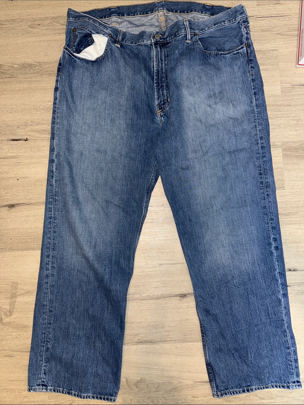 Polo Ralph Lauren Mens Classic Fit 867 Blue Denim Jeans 46B x 32 Medium Wash - Picture 7 of 9